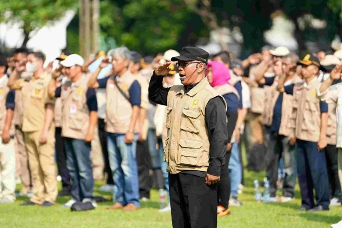 Dokumentasi - Apel kesiapsiagaan FKDM Jakarta Barat dalam rangka pengamanan tahun baru dan Pemilu, Kamis (28/12/2023). Foto: Pempov DKI