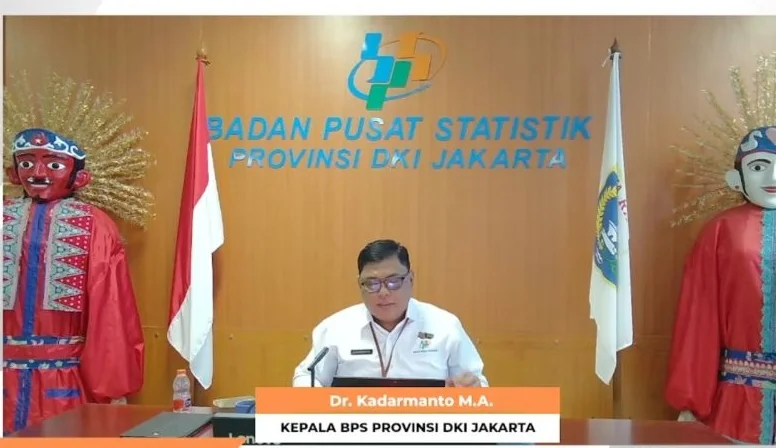 Kepala Badan Pusat Statistik (BPS) DKI Jakarta, Kadarmanto dalam kegiatan rilis berita statistik di Jakarta, Selasa (1/9/2026). Foto: ANTARA