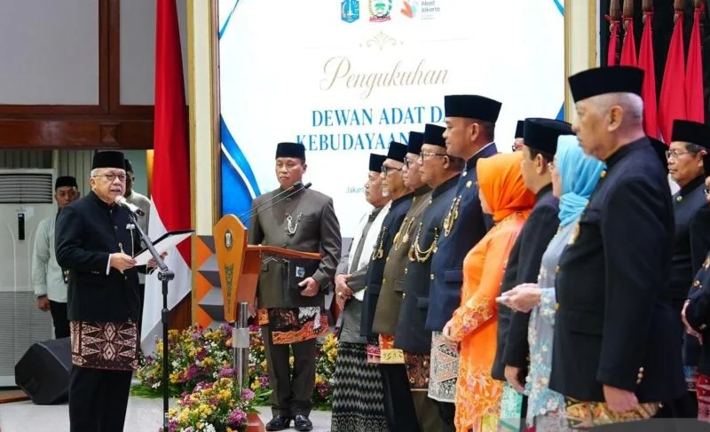 Pengukuhan Lembaga Adat Kebudayaan Betawi (LAKB) di Balai Kota, Jakarta, Jumat (28/8/2026). Foto: Bamus Betawi