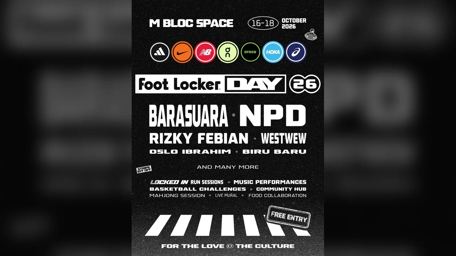 MAP Active Indonesia akan menghadirkan Foot Locker Day 2026 pada 16–18 Oktober 2026 di kawasan M Bloc, Jakarta. Foto: Istimewa untuk kabarjakarta.com