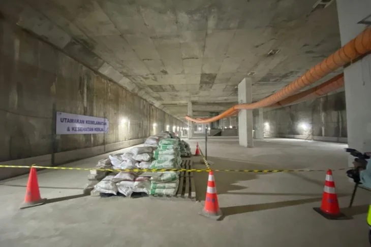 Dokumentasi - Pembangunan ruang multifungsi (extended concourse) di Stasiun Bundaran HI Bank Jakarta yang direncanakan diresmikan pada 2027, Jakarta, Rabu (3/6/2026). Foto: ANTARA