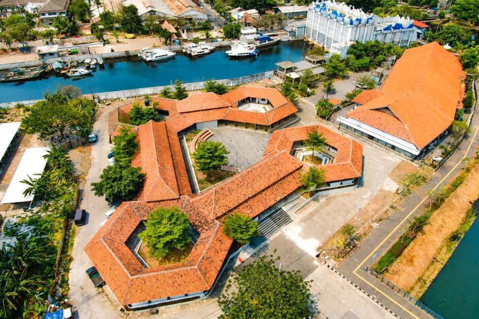 Foto udara Pasar Hexagon The Nusantara Port Market, Penjaringan, Jakarta Utara. Foto: Pemkot Jakut