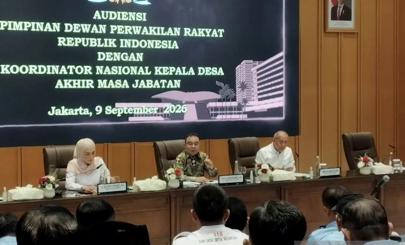 Wakil Ketua DPR RI Sufmi Dasco Ahmad saat memimpin audiensi di kompleks parlemen, Jakarta, Rabu (9/9/2026). Foto: ANTARA