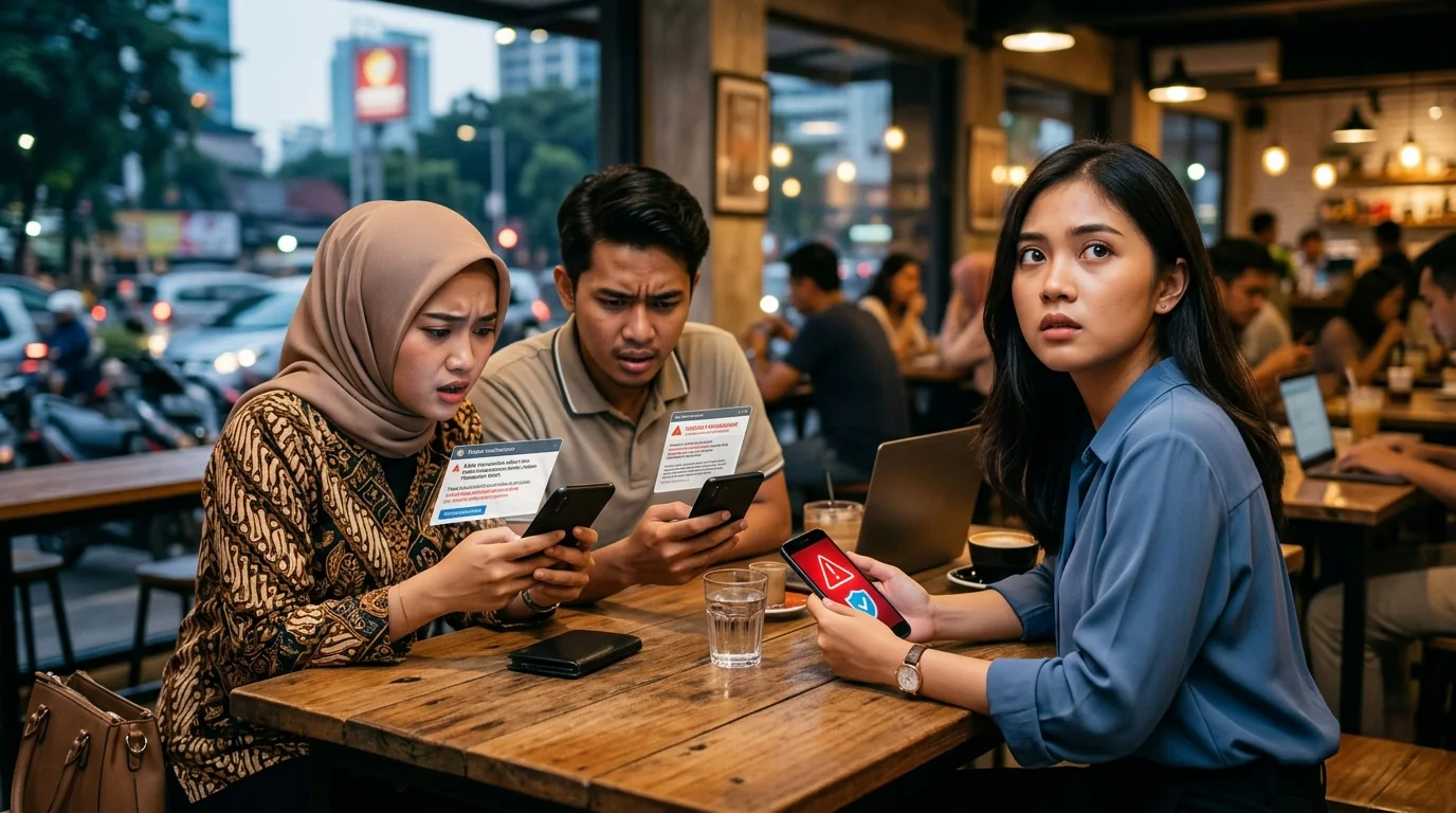 Ilustrasi AI - Kementerian Komunikasi dan Digital (Komdigi) menyebut sekitar 66 persen masyarakat Indonesia pernah mengalami "scam" atau penipuan digital berdasarkan data Global Anti-Scam Alliance (GASA) 2025. Foto: kabarjakarta