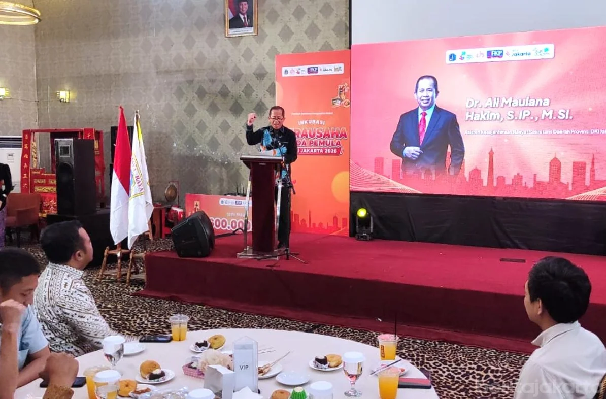 Sebanyak 50 wirausahawan muda terbaik dari seluruh wilayah DKI Jakarta mengikuti malam penganugerahan atau Awarding Night Wirausaha Muda Pemula (WMP) Provinsi DKI Jakarta Tahun 2026 di salah satu hotel di kawasan Cilandak, Jakarta Selatan. Foto: beritajak