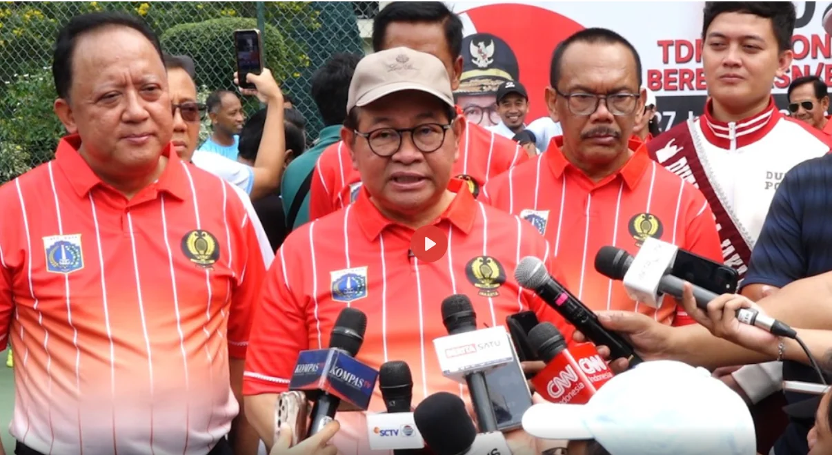 Gubernur Jakarta Pramono Anung ditemui Sabtu (1/8), menanggapi perihal pemasangan pagar di sejumlah pusat perbelanjaan atau mal di Jakarta. Foto: Antara