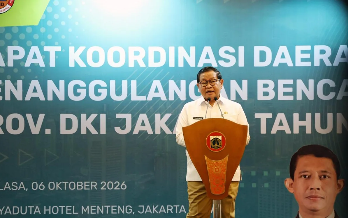Pemprov DKI Jakarta memperkuat kesiapsiagaan menghadapi potensi bencana dalam Rapat Koordinasi Daerah Penanggulangan Bencana Provinsi DKI Jakarta Tahun 2026. Foto: Pemprov DKI