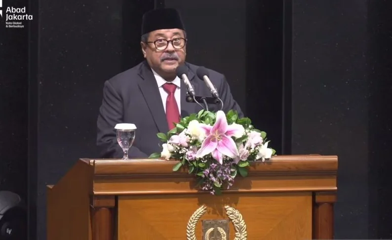 Tangkapan layar - Wakil Gubernur DKI Jakarta, Rano Karno dalam rapat paripurna DPRD DKI Jakarta, di Jakarta Pusat, Rabu (26/8/2026). Foto: ANTARA