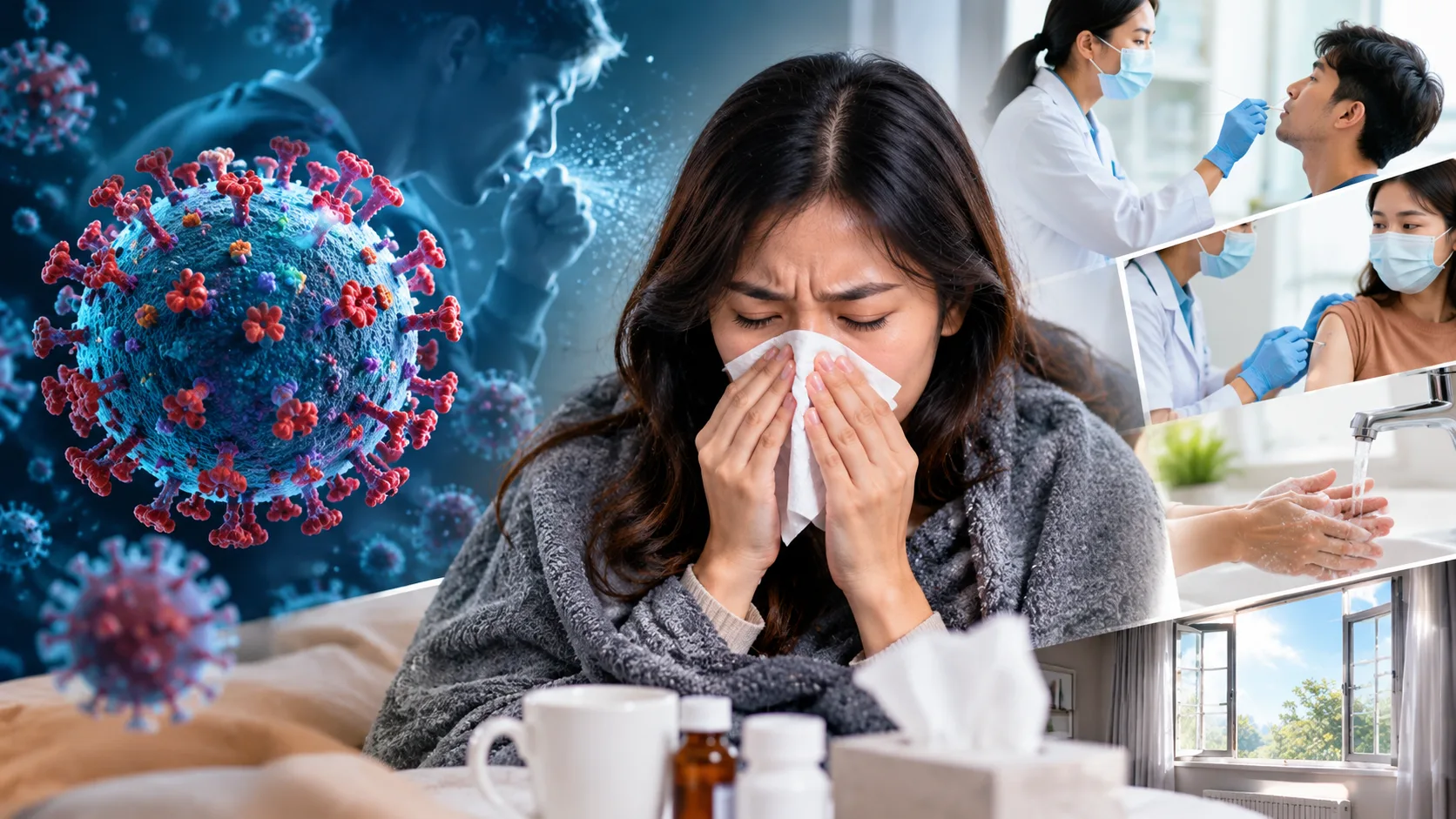 Influenza A diberi nama berdasarkan 2 protein kunci: Hemagglutinin (H) dan Neuraminidase (N). Kedua protein ini menentukan bagaimana virus menginfeksi sel tubuh dan bagaimana ia dilepaskan untuk menginfeksi sel berikutnya. Foto: kabarjakarta.com