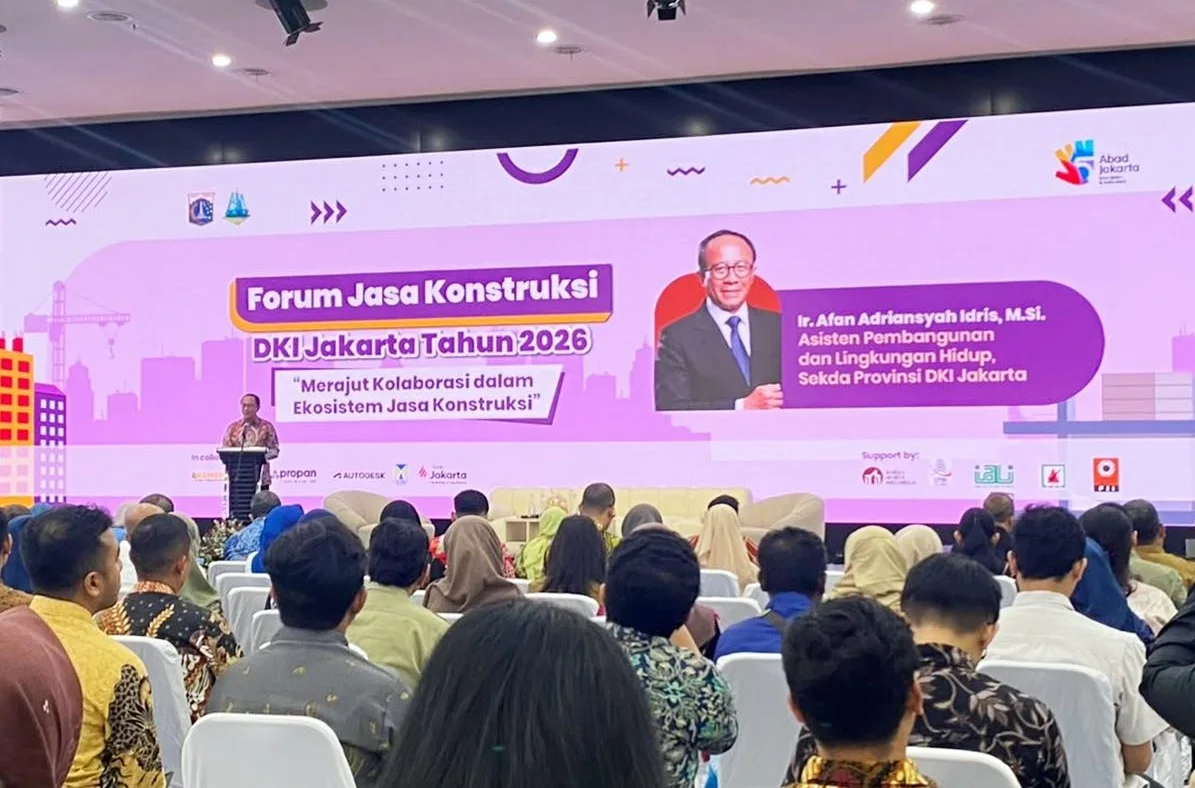 Dinas CKTRP DKI menggelar Forum Jasa Konstruksi DKI Jakarta 2026 bertema ‘Merajut Kolaborasi dalam Ekosistem Jasa Konstruksi’ di Aula Annex, Gedung Dinas Teknis Jatibaru, Jakarta Pusat  pada 13-15 Oktober 2026. Foto: Dinas CKTRP