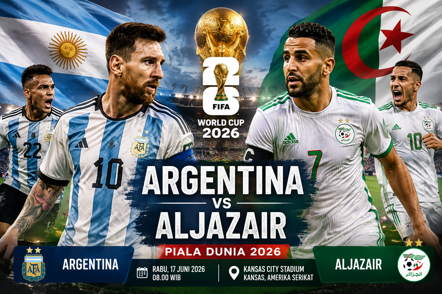 Argentina Waspadai Aljazair, Messi Pimpin Misi Pertahankan Gelar